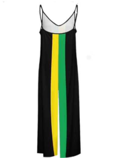 Black Striped Sleeveless Jumpsuit