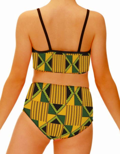 Girls' Kente Print Two-Piece Swimsuit