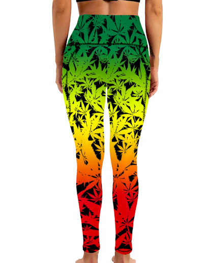Ganja Print Leggings with Pockets