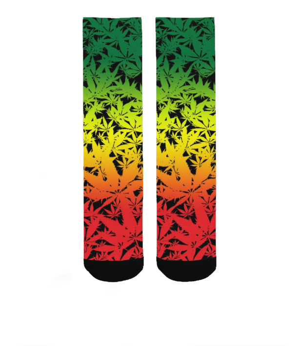 Ganja Leaf Print Socks