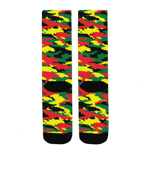 Jamaican Map Camouflage Socks