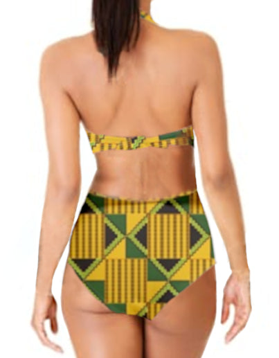 Kente Deep-V One-Piece Swimsuit