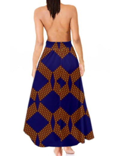 Kente Print Halter Dress