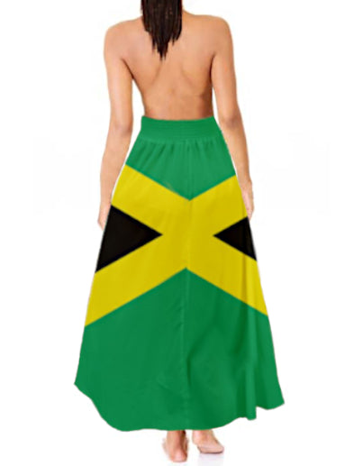 Jamaican Flag Halter Dress