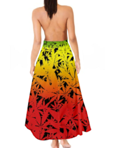 Ganja Print Halter Dress