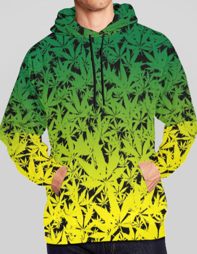 Ganja Print Pullover Hoodie