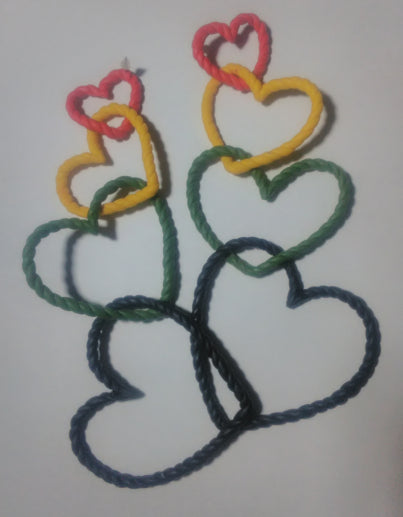 Heart Shaped Chain Link Earrings Thin