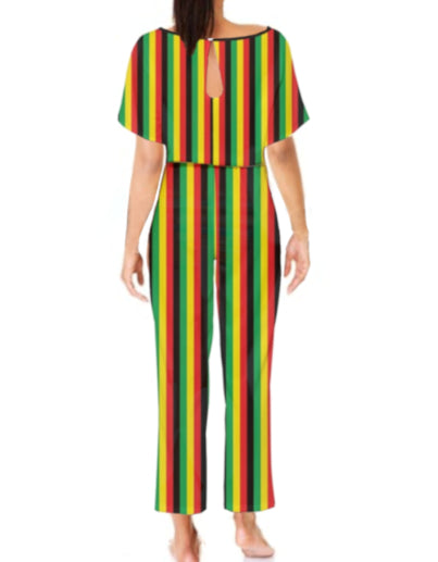 Striped Jumpsuit in Rasta Colours