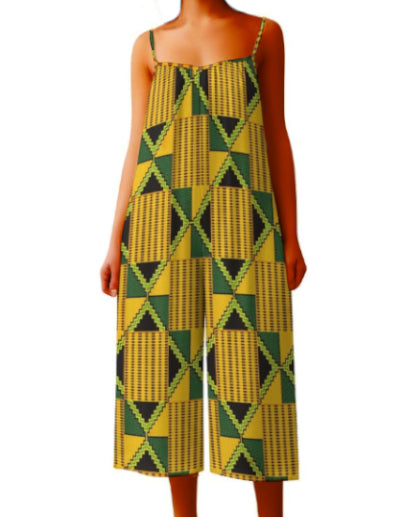 Girls' Kente Print Jumpsuit