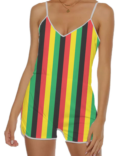 Striped Rompers in Rasta Colours