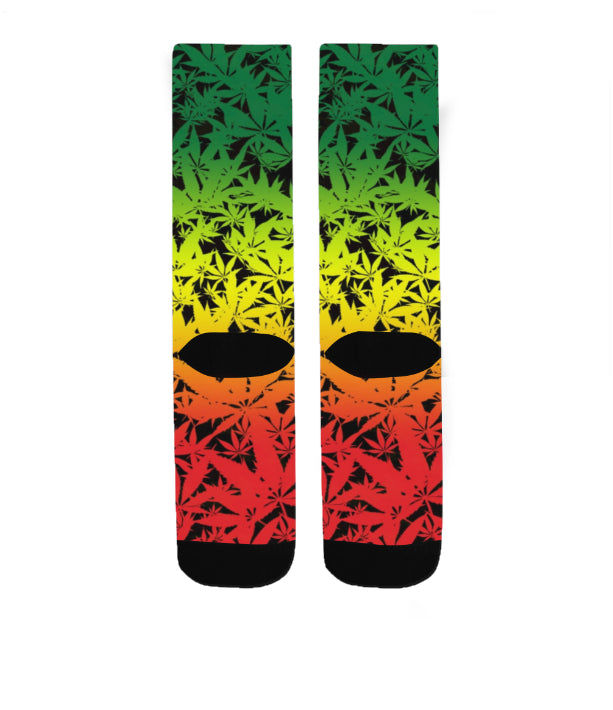 Ganja Leaf Print Socks