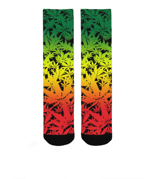 Ganja Leaf Print Socks